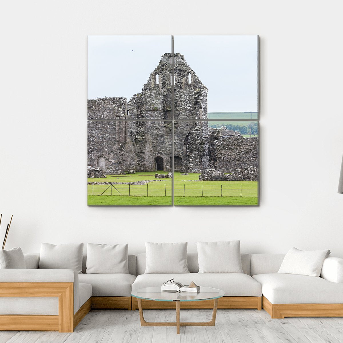 Ruins Of Glenluce Abbey Canvas Wall Art-4 Square-Gallery Wrap-17" x 17"-Tiaracle