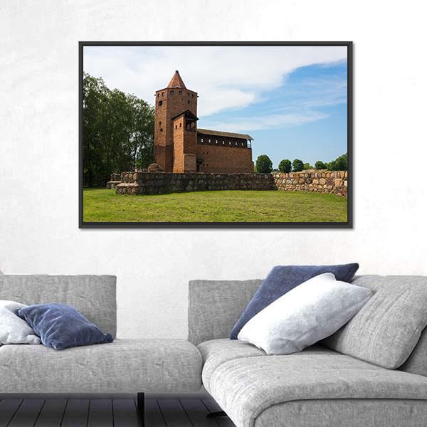 Ruins Of Gothic Castle Of Mazovian Dukes Canvas Wall Art-3 Horizontal-Gallery Wrap-25" x 16"-Tiaracle