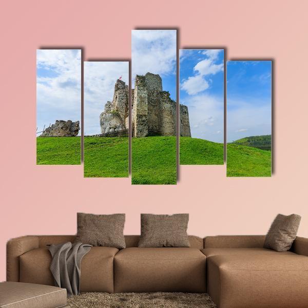 Ruins Of Medieval Mirow Castle Canvas Wall Art-5 Star-Gallery Wrap-62" x 32"-Tiaracle