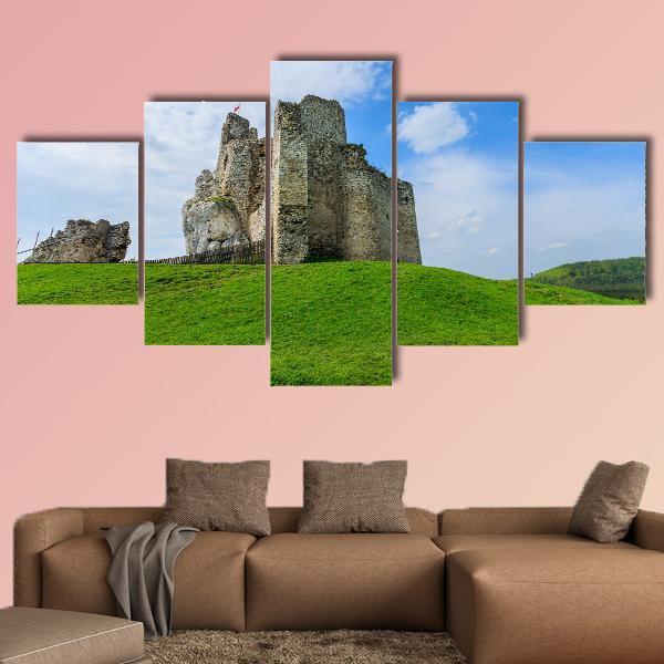 Ruins Of Medieval Mirow Castle Canvas Wall Art-5 Star-Gallery Wrap-62" x 32"-Tiaracle