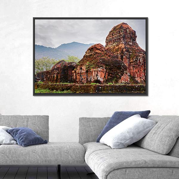 Ruins Of Old Hindu Temples Canvas Wall Art-5 Horizontal-Gallery Wrap-22&quot; x 12&quot;-Tiaracle