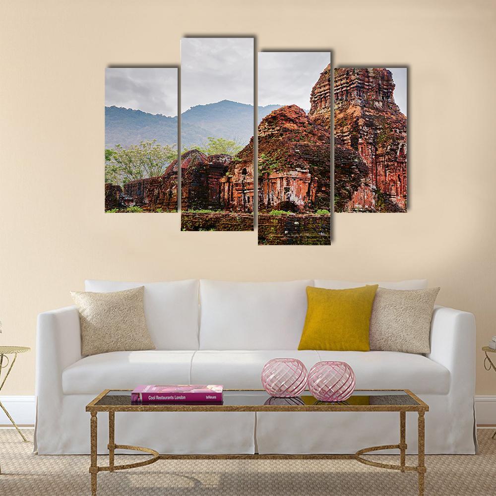 Ruins Of Old Hindu Temples Canvas Wall Art-4 Pop-Gallery Wrap-50" x 32"-Tiaracle