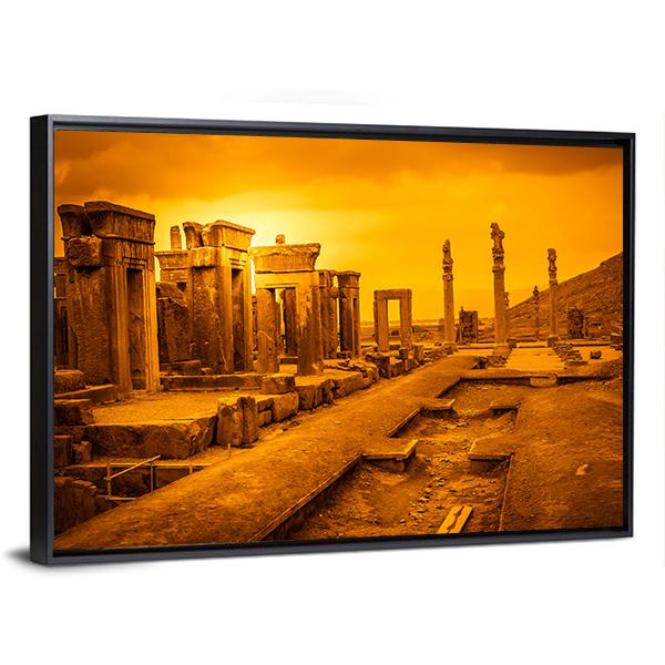 Ruins Of The Ancient City Persepolis In Iran Canvas Wall Art-3 Horizontal-Gallery Wrap-25" x 16"-Tiaracle