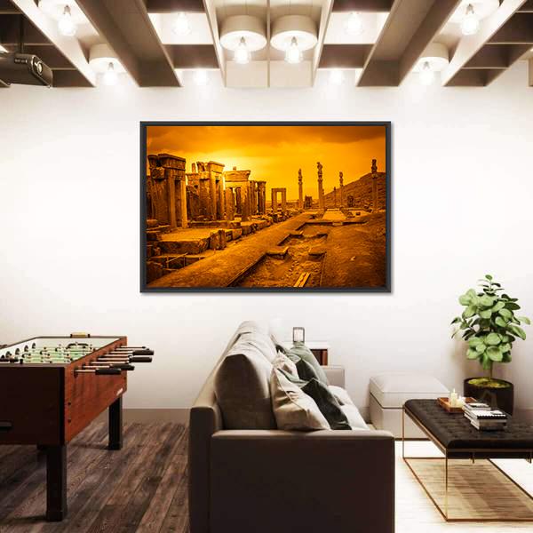 Ruins Of The Ancient City Persepolis In Iran Canvas Wall Art-3 Horizontal-Gallery Wrap-25" x 16"-Tiaracle