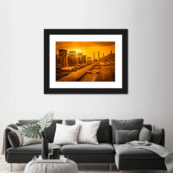 Ruins Of The Ancient City Persepolis In Iran Canvas Wall Art-3 Horizontal-Gallery Wrap-25" x 16"-Tiaracle