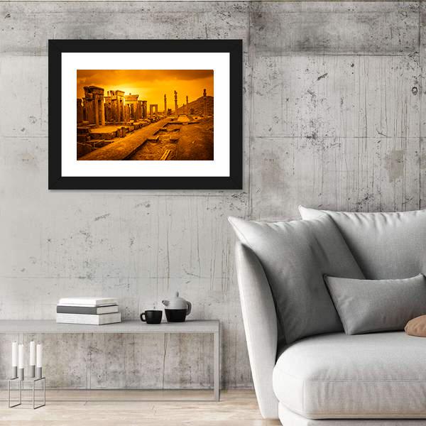 Ruins Of The Ancient City Persepolis In Iran Canvas Wall Art-3 Horizontal-Gallery Wrap-25" x 16"-Tiaracle