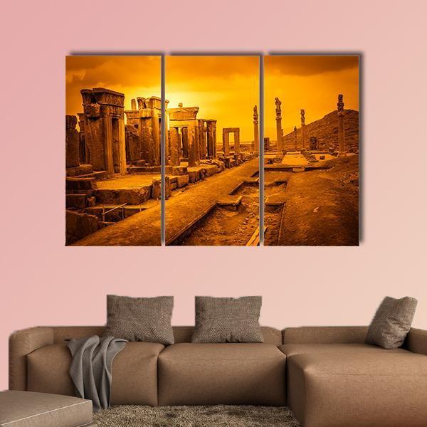 Ruins Of The Ancient City Persepolis In Iran Canvas Wall Art-3 Horizontal-Gallery Wrap-37" x 24"-Tiaracle