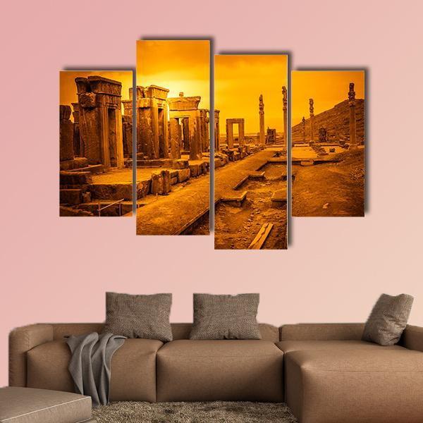 Ruins Of The Ancient City Persepolis In Iran Canvas Wall Art-4 Pop-Gallery Wrap-50" x 32"-Tiaracle
