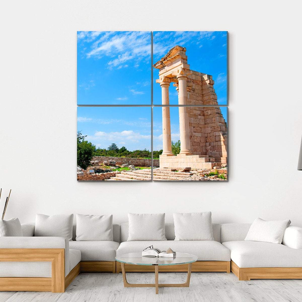 Ruins Of The Sanctuary Of Apollo Hylates Canvas Wall Art-4 Square-Gallery Wrap-17" x 17"-Tiaracle