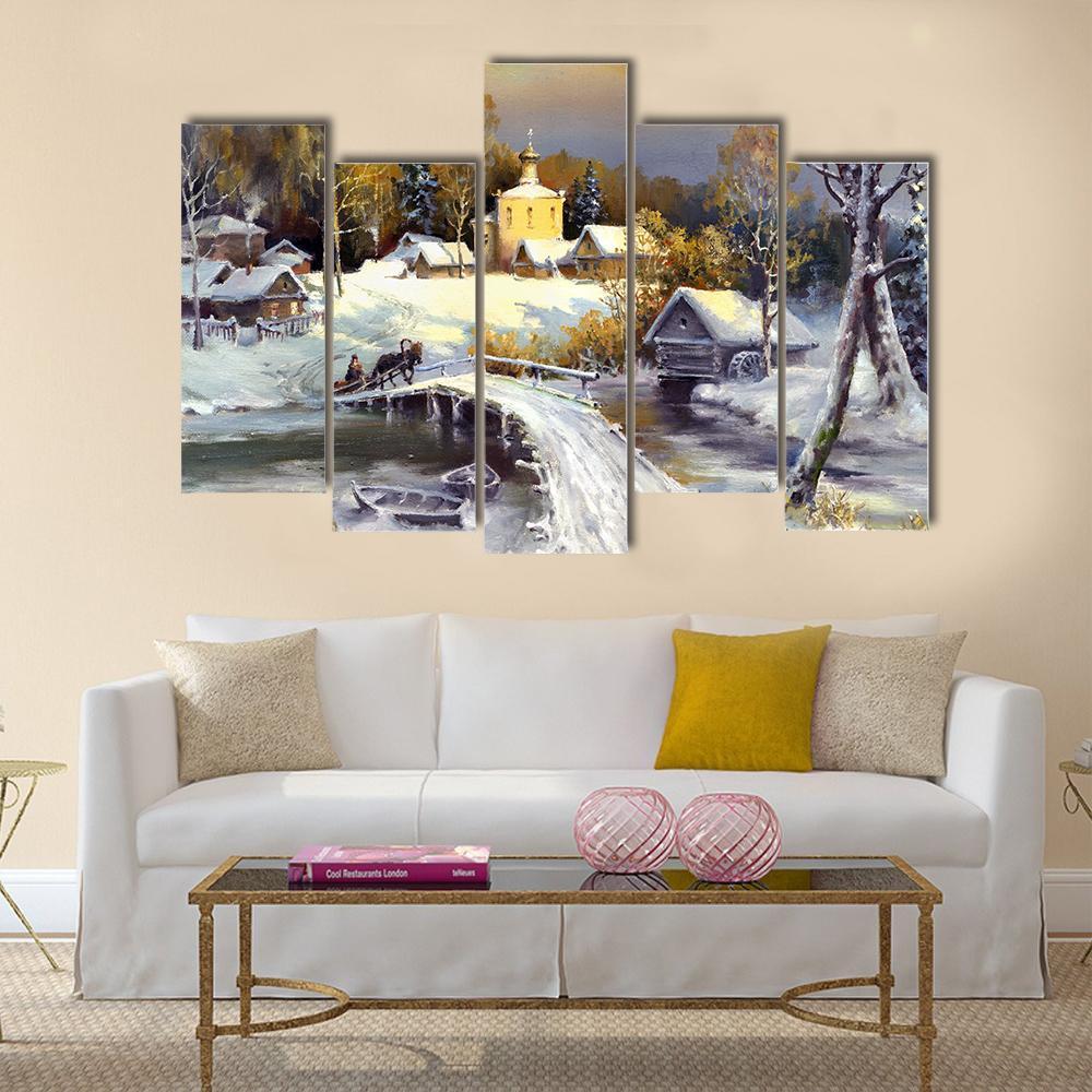 Rural Landscape Canvas Wall Art-5 Pop-Gallery Wrap-47" x 32"-Tiaracle