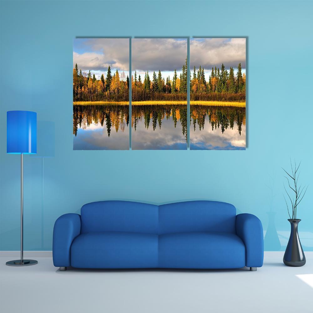 Rural Scandinavian Landscape Canvas Wall Art-3 Horizontal-Gallery Wrap-37" x 24"-Tiaracle