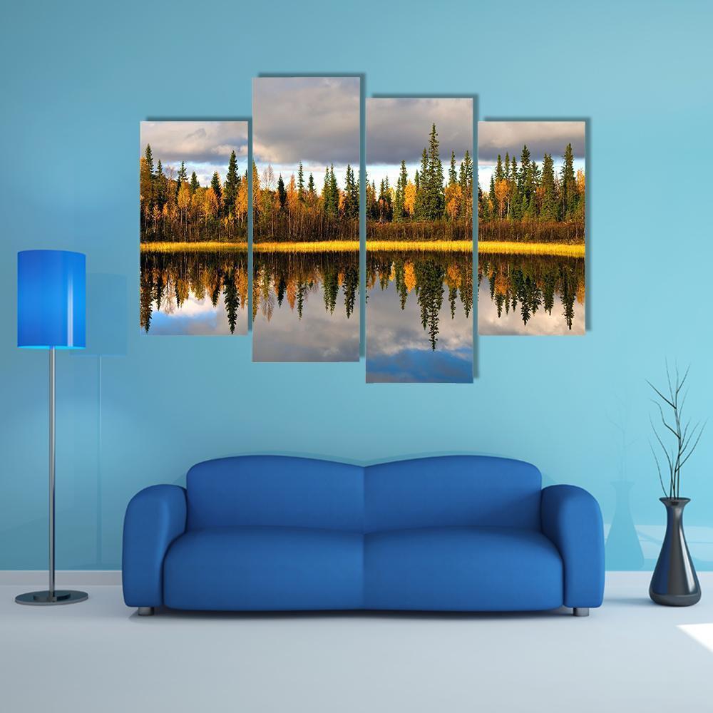 Rural Scandinavian Landscape Canvas Wall Art-4 Pop-Gallery Wrap-50" x 32"-Tiaracle