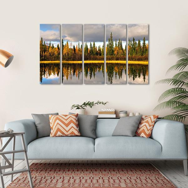 Rural Scandinavian Landscape Canvas Wall Art-5 Horizontal-Gallery Wrap-22" x 12"-Tiaracle