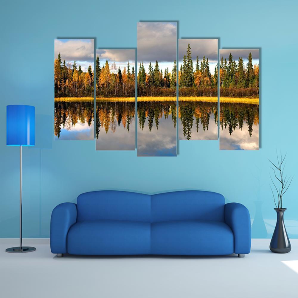 Rural Scandinavian Landscape Canvas Wall Art-5 Pop-Gallery Wrap-47" x 32"-Tiaracle