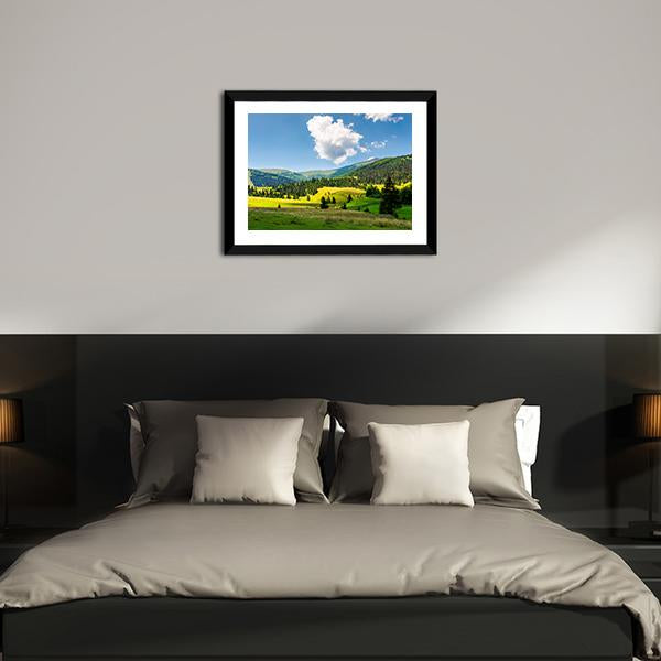 Rural Scenery In Mountains Canvas Wall Art-3 Horizontal-Gallery Wrap-25" x 16"-Tiaracle