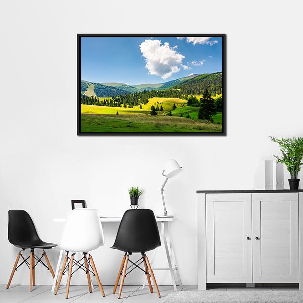 Rural Scenery In Mountains Panoramic Canvas Wall Art-1 Piece-36" x 12"-Tiaracle