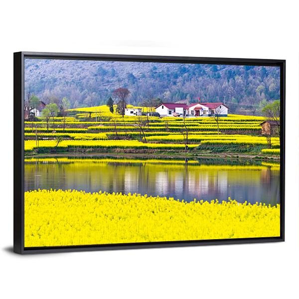 Rural Spring Scenery Canvas Wall Art-3 Horizontal-Gallery Wrap-25" x 16"-Tiaracle
