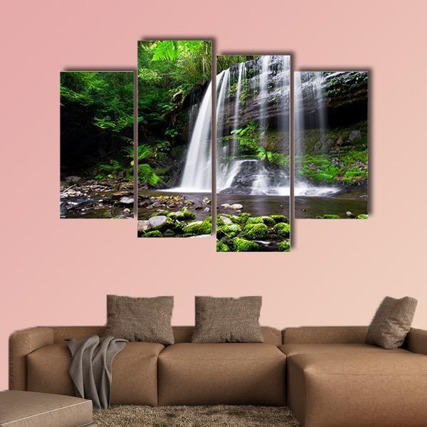 Russell Falls In Tasmania Australia Canvas Wall Art-4 Pop-Gallery Wrap-50" x 32"-Tiaracle
