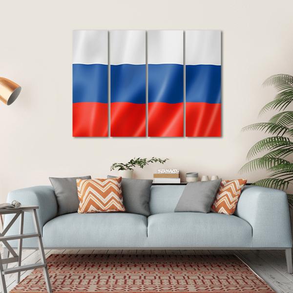 Russia Flag Canvas Wall Art-4 Horizontal-Gallery Wrap-34" x 24"-Tiaracle