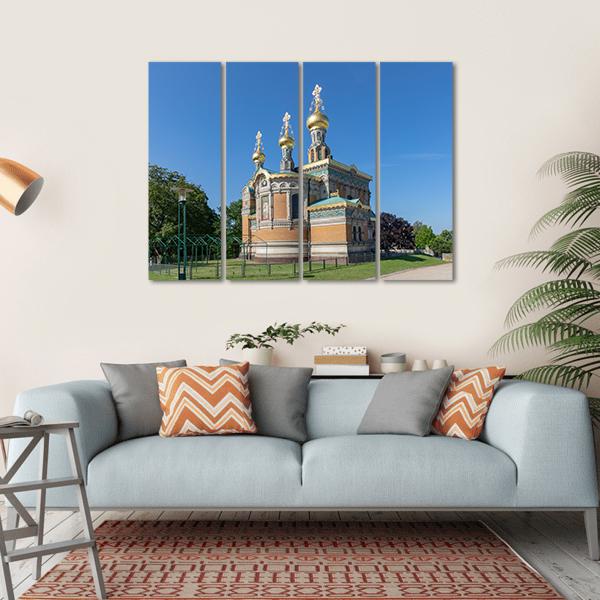Russian Chapel In Darmstadt Germany Canvas Wall Art-4 Horizontal-Gallery Wrap-34" x 24"-Tiaracle