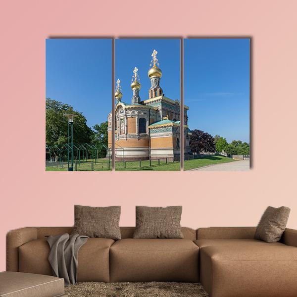 Russian Chapel In Darmstadt Germany Canvas Wall Art-5 Pop-Gallery Wrap-47" x 32"-Tiaracle