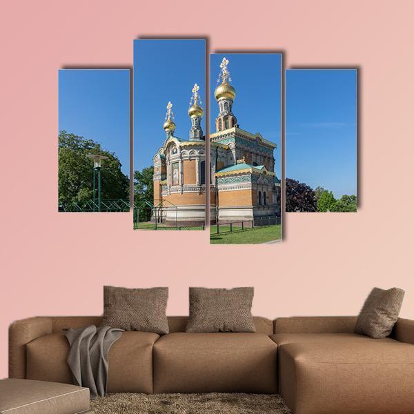 Russian Chapel In Darmstadt Germany Canvas Wall Art-4 Pop-Gallery Wrap-50" x 32"-Tiaracle