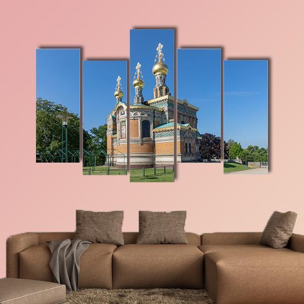 Russian Chapel In Darmstadt Germany Canvas Wall Art-5 Pop-Gallery Wrap-47" x 32"-Tiaracle