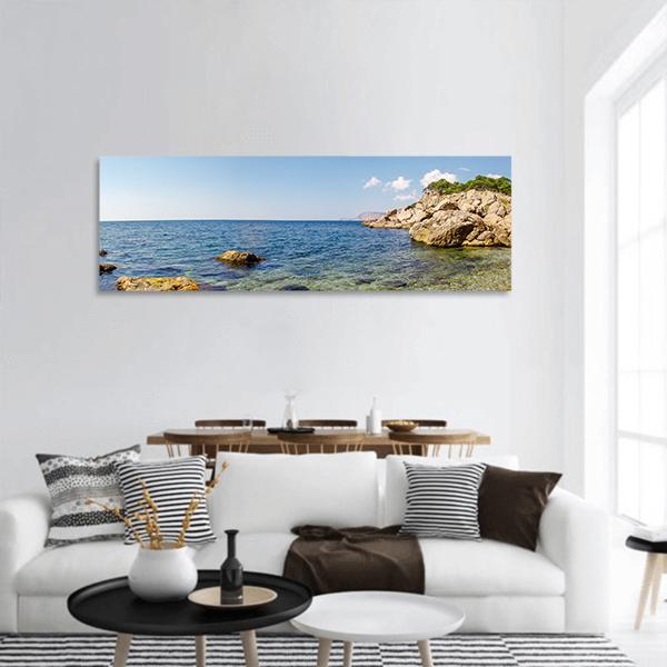 Russian Ocean Landscape Panoramic Canvas Wall Art-3 Piece-25" x 08"-Tiaracle