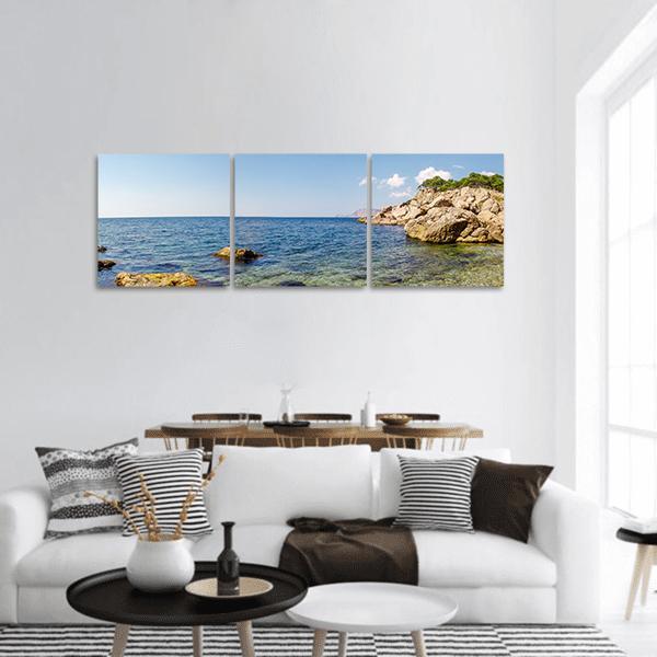 Russian Ocean Landscape Panoramic Canvas Wall Art-3 Piece-25" x 08"-Tiaracle