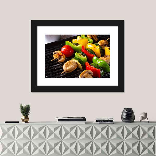 Rustic Vegetable Shashlik Canvas Wall Art-1 Piece-Framed Print-20" x 16"-Tiaracle