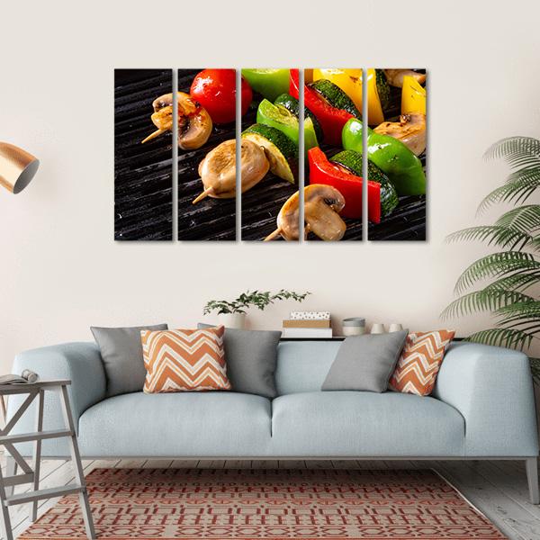 Rustic Vegetable Shashlik Canvas Wall Art-5 Horizontal-Gallery Wrap-22" x 12"-Tiaracle