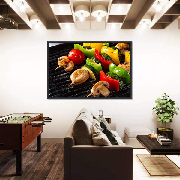 Rustic Vegetable Shashlik Canvas Wall Art-3 Horizontal-Gallery Wrap-25" x 16"-Tiaracle