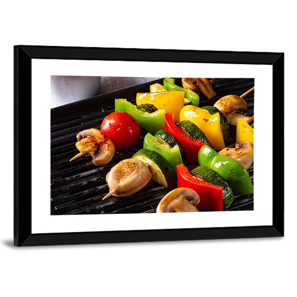 Rustic Vegetable Shashlik Canvas Wall Art-3 Horizontal-Gallery Wrap-25" x 16"-Tiaracle