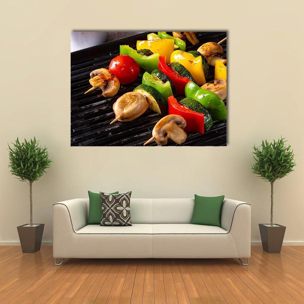 Rustic Vegetable Shashlik Canvas Wall Art-1 Piece-Gallery Wrap-48" x 32"-Tiaracle