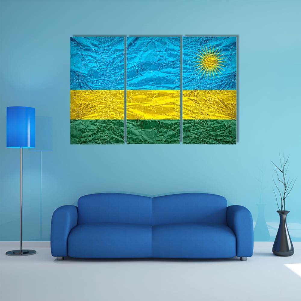 Rwanda Flag Pattern Canvas Wall Art-3 Horizontal-Gallery Wrap-37" x 24"-Tiaracle