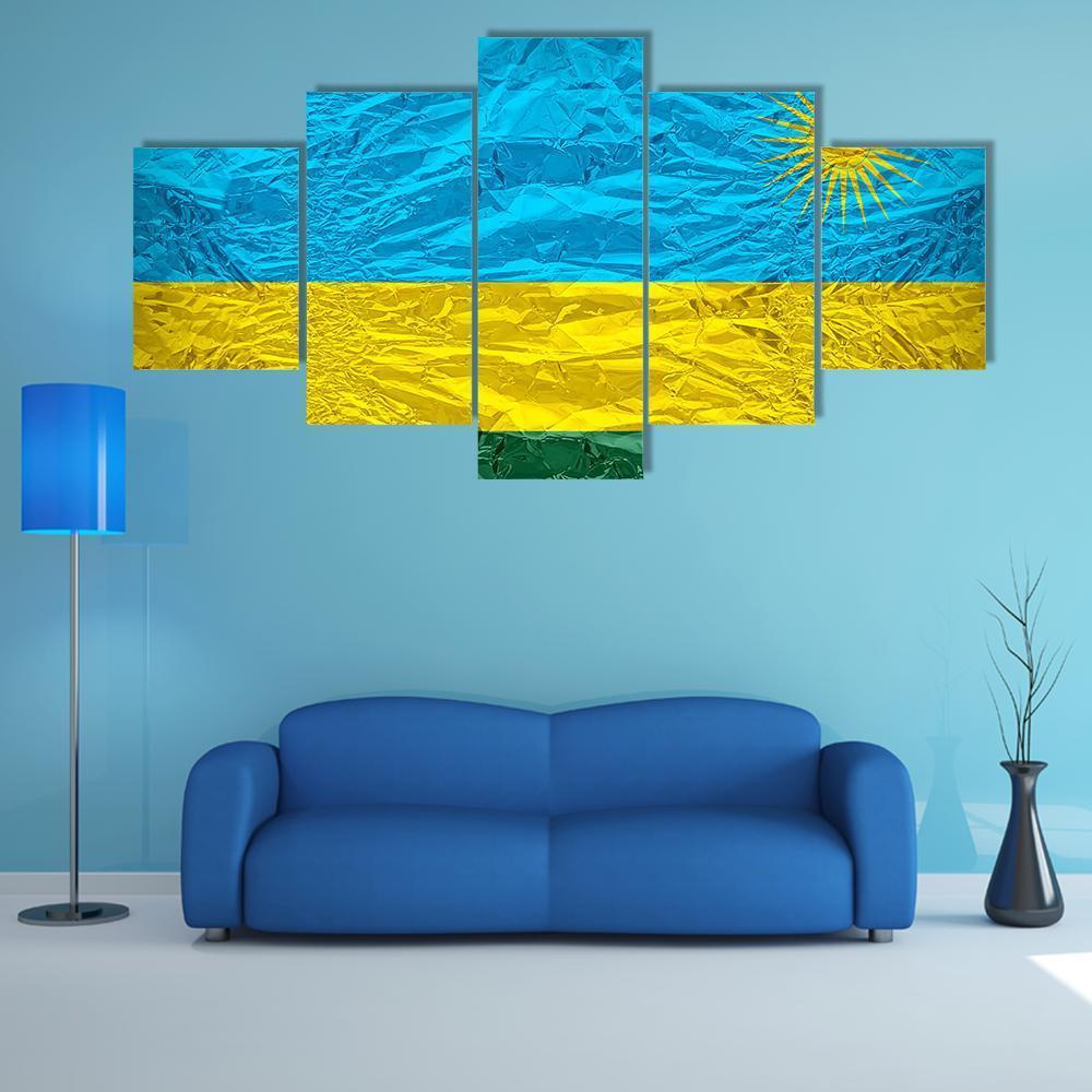 Rwanda Flag Pattern Canvas Wall Art-3 Horizontal-Gallery Wrap-37" x 24"-Tiaracle