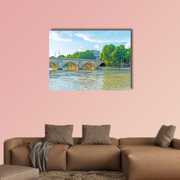 Saarbrucken Bridge Over Kura River Canvas Wall Art-5 Star-Gallery Wrap-62" x 32"-Tiaracle