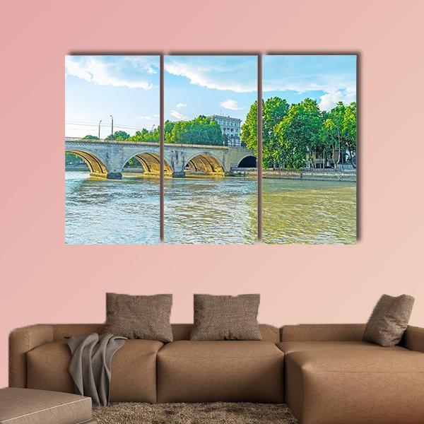 Saarbrucken Bridge Over Kura River Canvas Wall Art-3 Horizontal-Gallery Wrap-25" x 16"-Tiaracle
