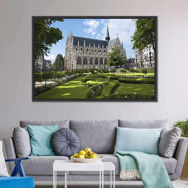 Sablon Gothic Church Canvas Wall Art-1 Piece-Floating Frame-24" x 16"-Tiaracle
