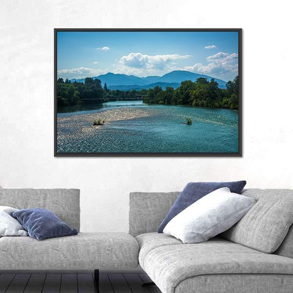 Sacramento River California Panoramic Canvas Wall Art-1 Piece-36" x 12"-Tiaracle