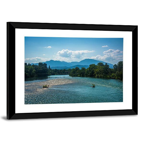 Sacramento River California Panoramic Canvas Wall Art-1 Piece-36" x 12"-Tiaracle