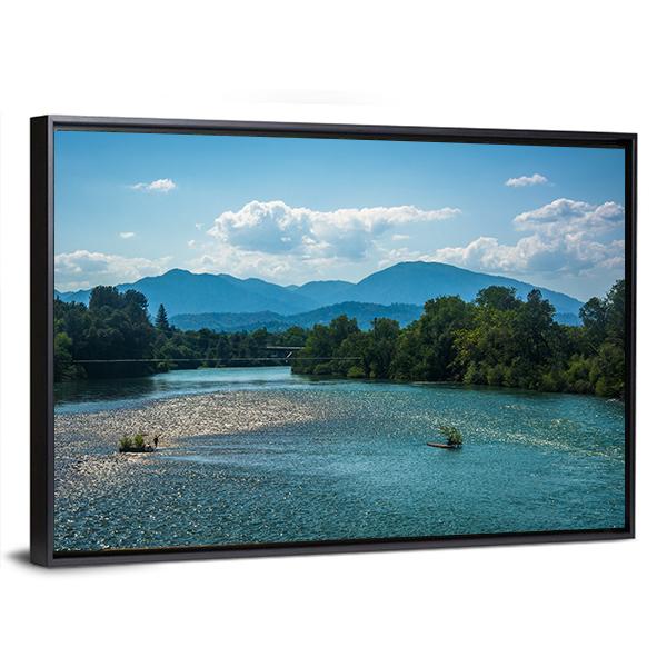 Sacramento River California Panoramic Canvas Wall Art-1 Piece-36" x 12"-Tiaracle