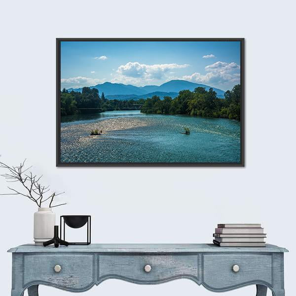 Sacramento River California Panoramic Canvas Wall Art-1 Piece-36" x 12"-Tiaracle