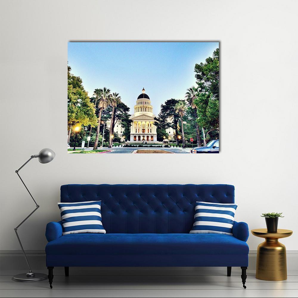 Sacramento State Capitol Building Canvas Wall Art-1 Piece-Gallery Wrap-48" x 32"-Tiaracle