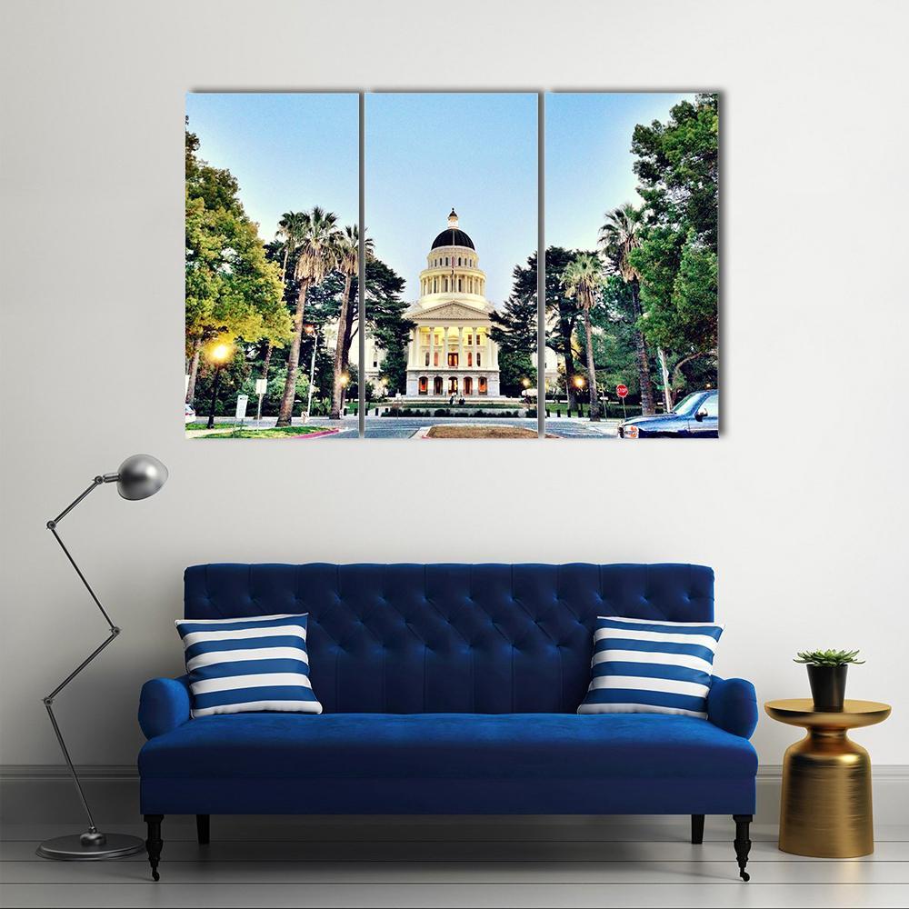 Sacramento State Capitol Building Canvas Wall Art-3 Horizontal-Gallery Wrap-37" x 24"-Tiaracle