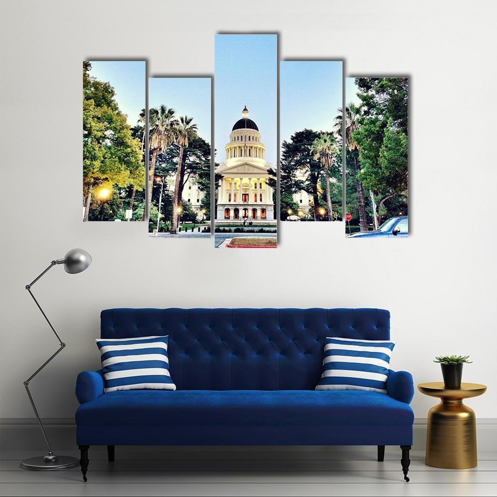 Sacramento State Capitol Building Canvas Wall Art-5 Pop-Gallery Wrap-47" x 32"-Tiaracle