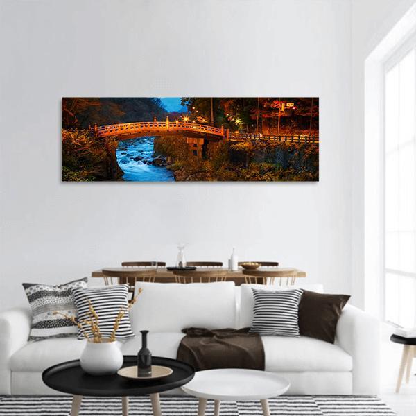Sacred Bridge Japan Panoramic Canvas Wall Art-1 Piece-36" x 12"-Tiaracle