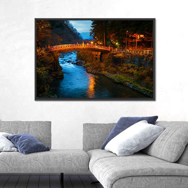 Sacred Bridge Japan Canvas Wall Art-3 Horizontal-Gallery Wrap-25" x 16"-Tiaracle