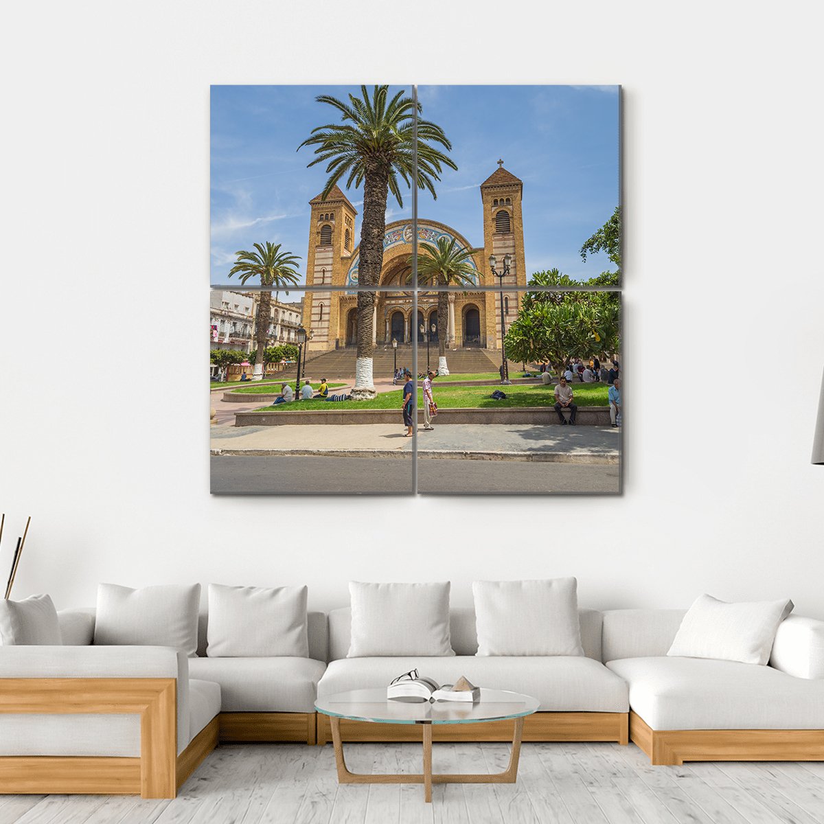 Sacred Heart Cathedral Canvas Wall Art-4 Square-Gallery Wrap-17" x 17"-Tiaracle