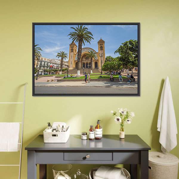 Sacred Heart Cathedral Canvas Wall Art-1 Piece-Floating Frame-24" x 16"-Tiaracle